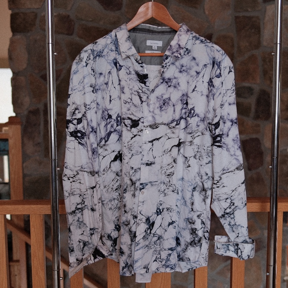 Men's Calvin Klein 2XL Long Sleeve Button Down Shirt